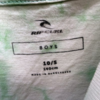 Rip Curl Boys Green Tie-Dye Cotton T-Shirt, Soft Fabric, Sizes 10/S