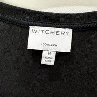 Witchery Womens Linen Tank Top in Black, Size M - Lightweight & Breathable