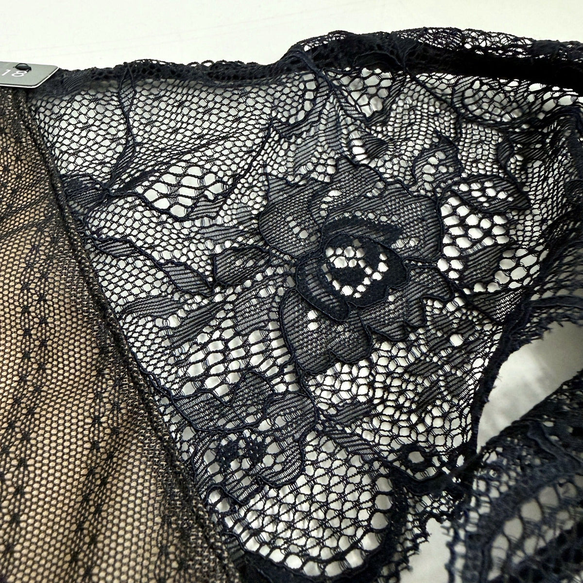 City Chic Boudoir Lingerie 2 Piece Set Womens in Black Lace Mesh, Size M NEW