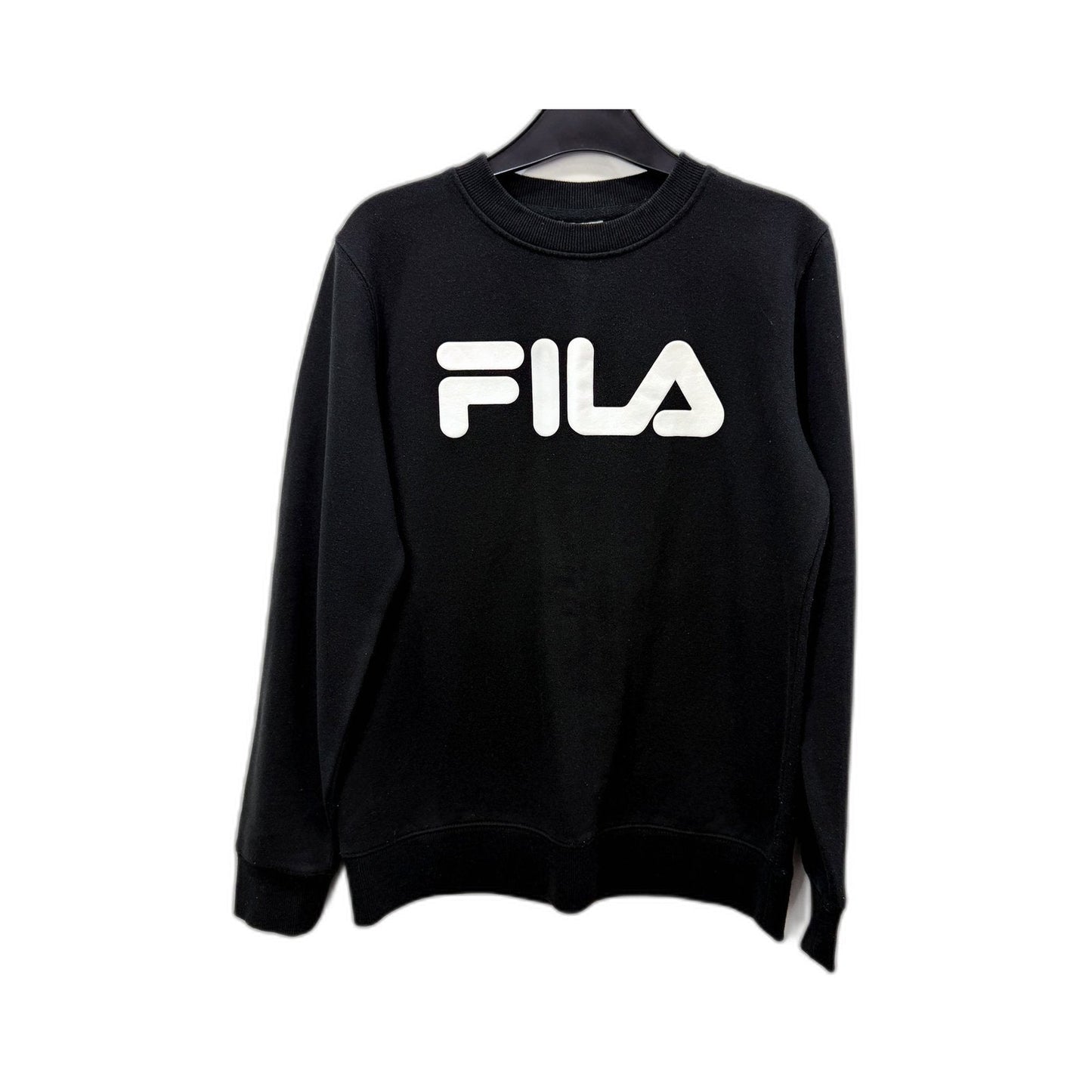 Fila Womens Black Pullover Sweatshirt - Comfortable Cotton Blend, Size S