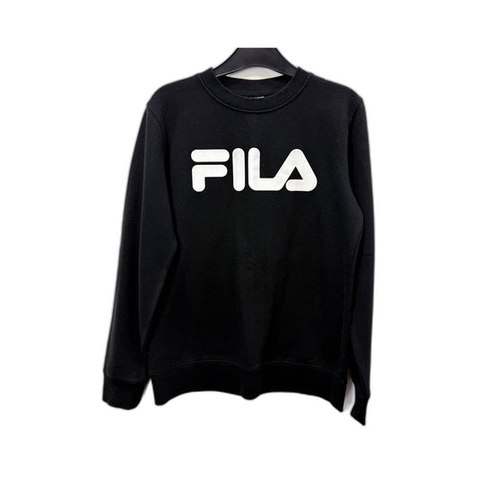 Fila Womens Black Pullover Sweatshirt - Comfortable Cotton Blend, Size S