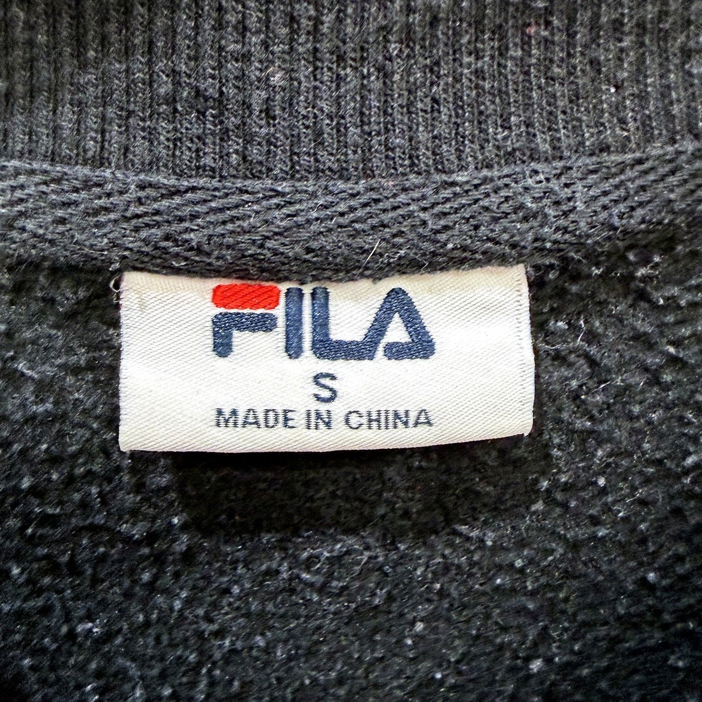 Fila Womens Black Pullover Sweatshirt - Comfortable Cotton Blend, Size S