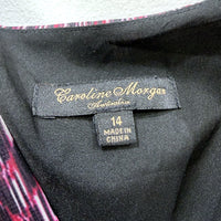 Caroline Morgan Womens Floral Print Puff Sleeve Smocked Waist Dress Size 14