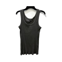 Uniqlo Womens Ribbed Tank Top in Gray, Soft Stretchy Knit, Size Small