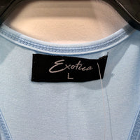 Exotica Womens Slinky Racer Back Tank Top Baby Blue Size L (AUS 14-16) NEW