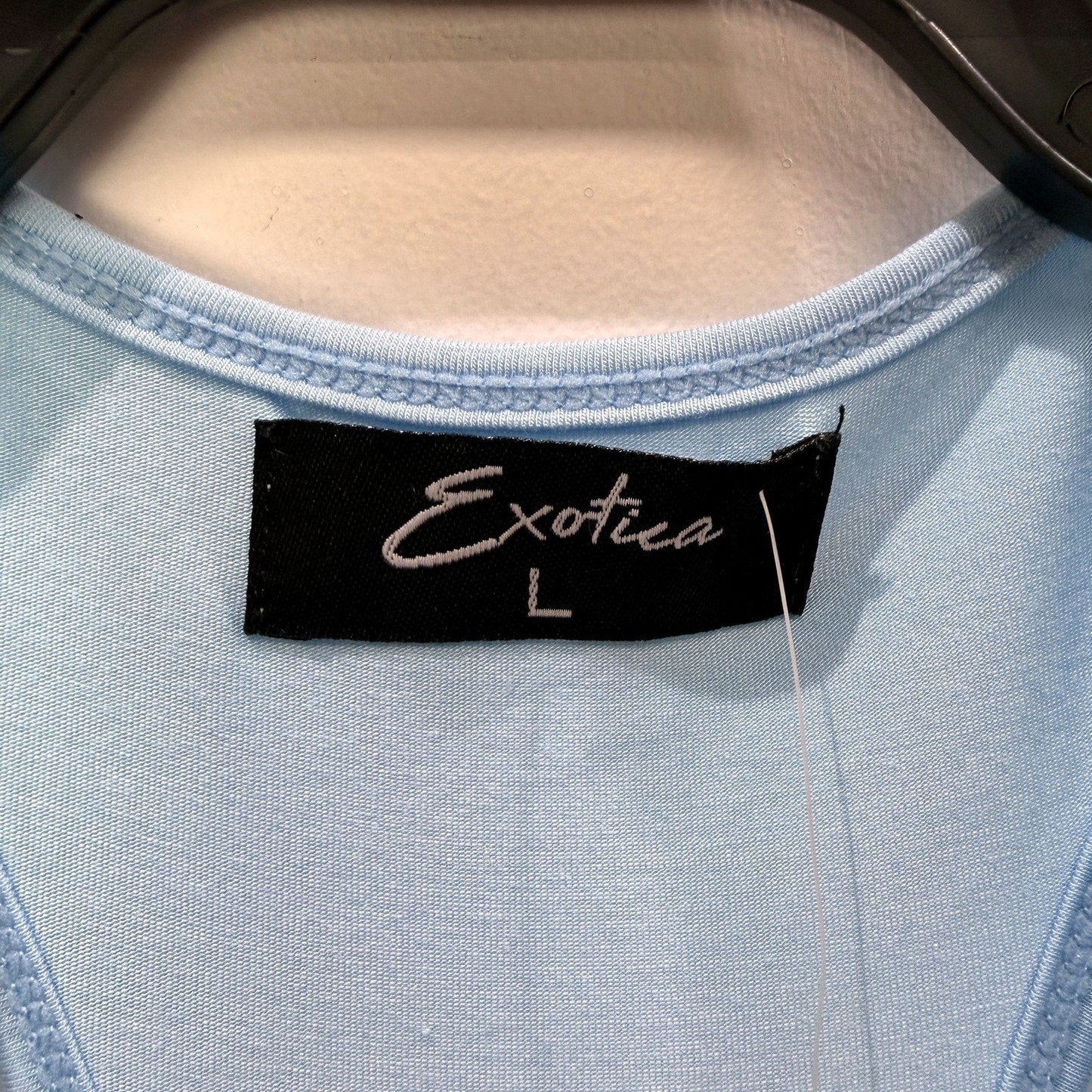 Exotica Womens Slinky Racer Back Tank Top Baby Blue Size L (AUS 14-16) NEW