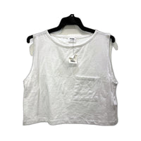 Cotton-on Womens Boyfriend Chop Muscle Tank White Sleeveless Crop Top Size NEW