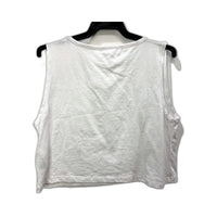 Cotton-on Womens Boyfriend Chop Muscle Tank White Sleeveless Crop Top Size NEW