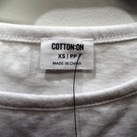 Cotton-on Womens Boyfriend Chop Muscle Tank White Sleeveless Crop Top Size NEW