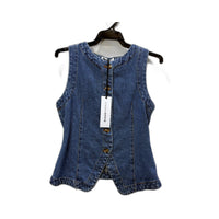 Stndrd Denim Womens Sleeveless Distressed Vest in Blue, Size S/10 NEW