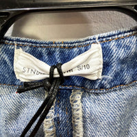 Stndrd Denim Womens Sleeveless Distressed Vest in Blue, Size S/10 NEW