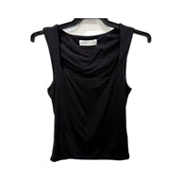 Supre Womens Sleeveless Draped Neck Cropped Tank Top in Black, Size 2XS