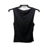 Supre Womens Sleeveless Draped Neck Cropped Tank Top in Black, Size 2XS