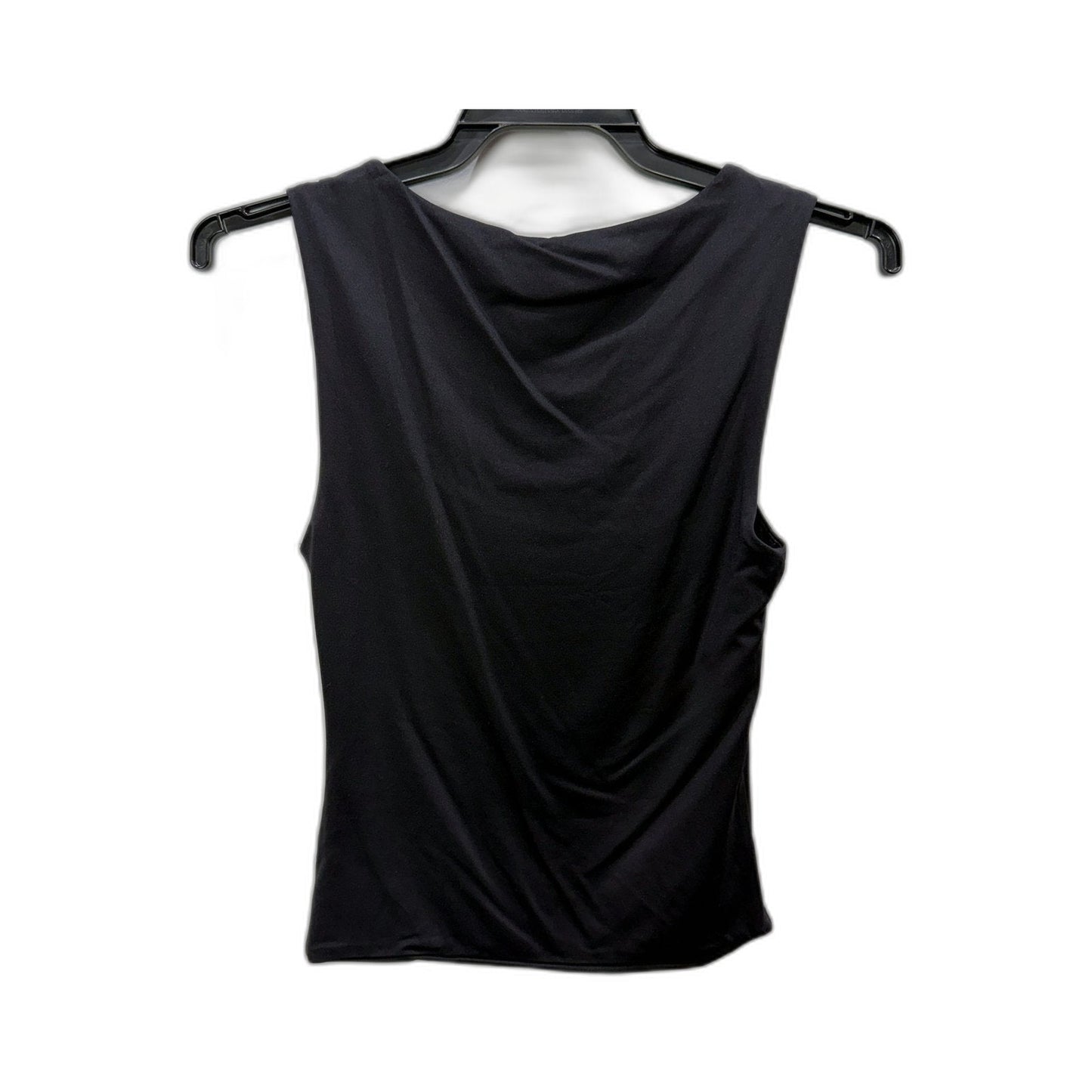 Supre Womens Sleeveless Draped Neck Cropped Tank Top in Black, Size 2XS