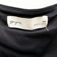 Supre Womens Sleeveless Draped Neck Cropped Tank Top in Black, Size 2XS