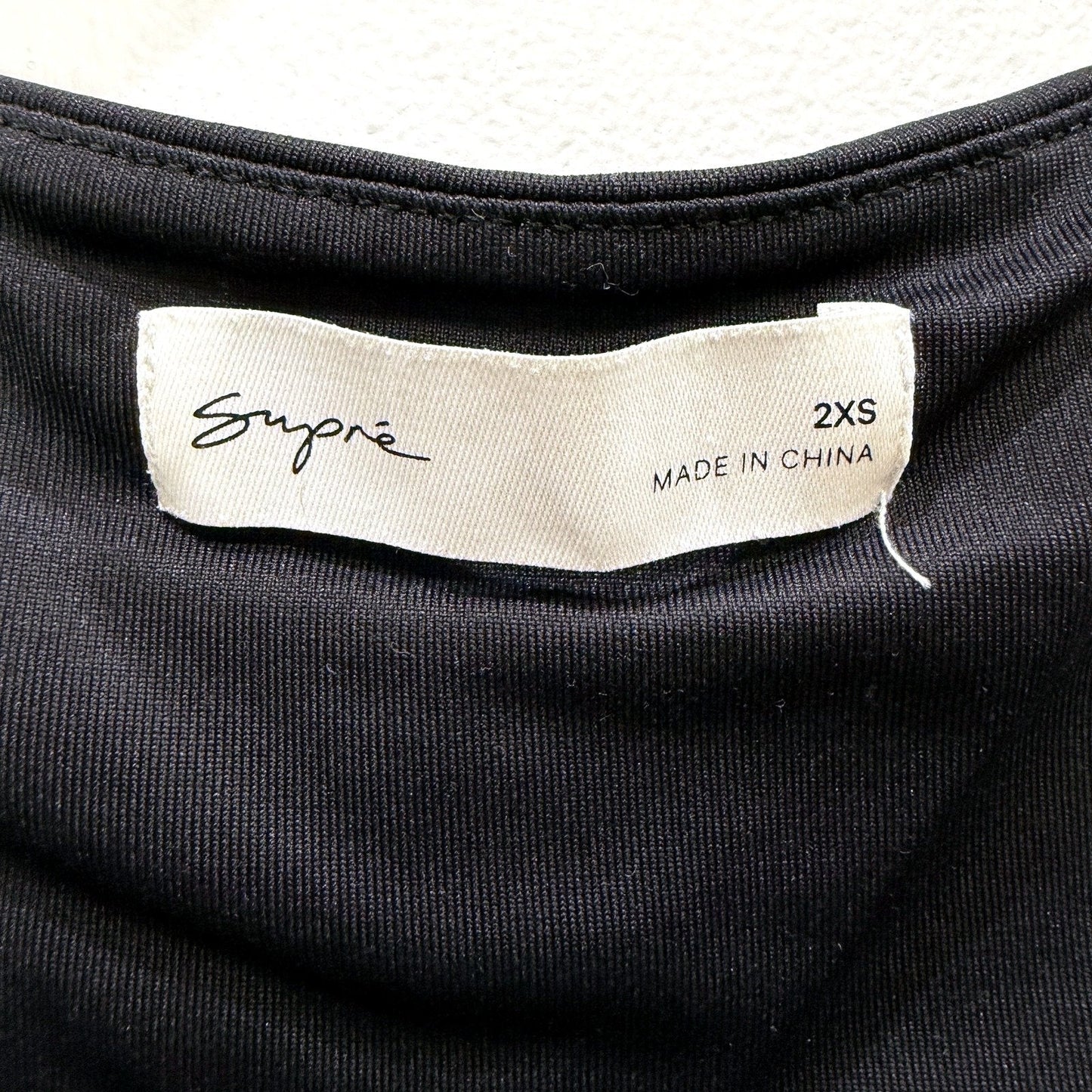 Supre Womens Sleeveless Draped Neck Cropped Tank Top in Black, Size 2XS