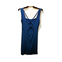 NA-KD Womens Ribbed Backless Singlet Dress in Blue, Size M