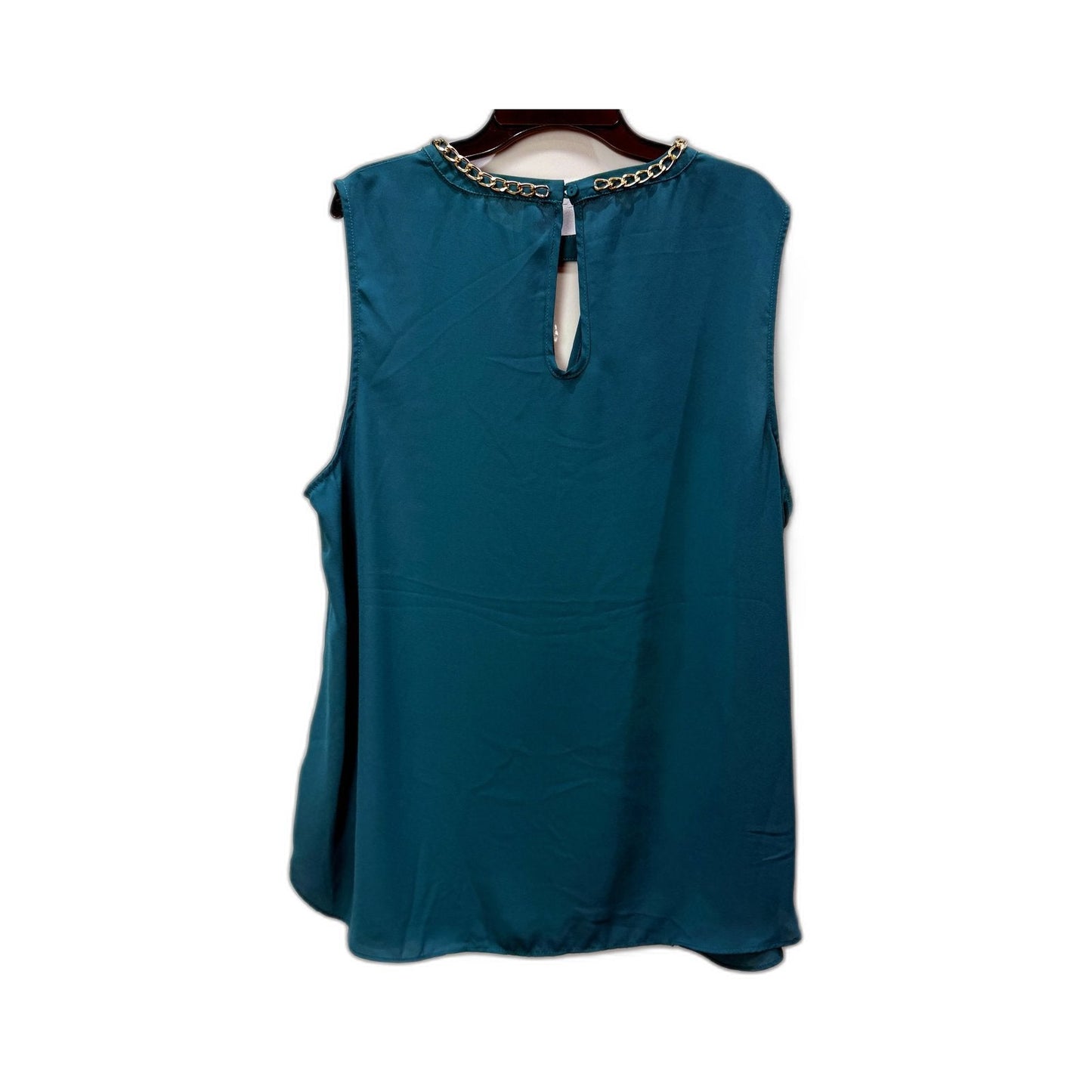 Crossroads Womens Midnight Garden Bright Teal Tank Top Size 18 NEW