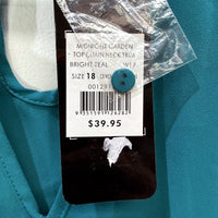 Crossroads Womens Midnight Garden Bright Teal Tank Top Size 18 NEW