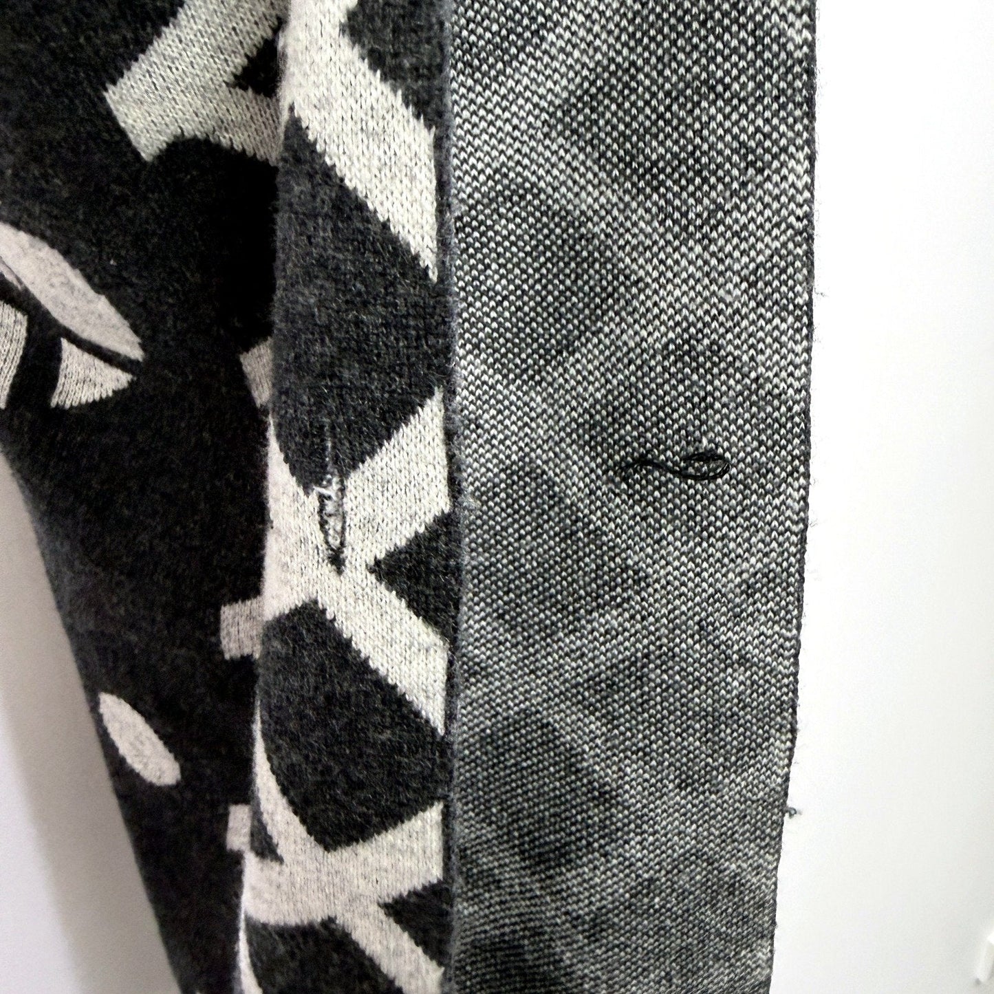Vangelica Womens Soft Knit Poncho Sweater in Black and Gray for S/M