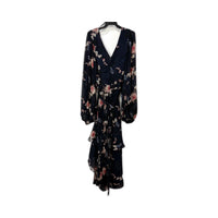 City Chic Womens Maxi Elodie Floral Print Wrap Dress Navy Bluebell Size XXL NEW