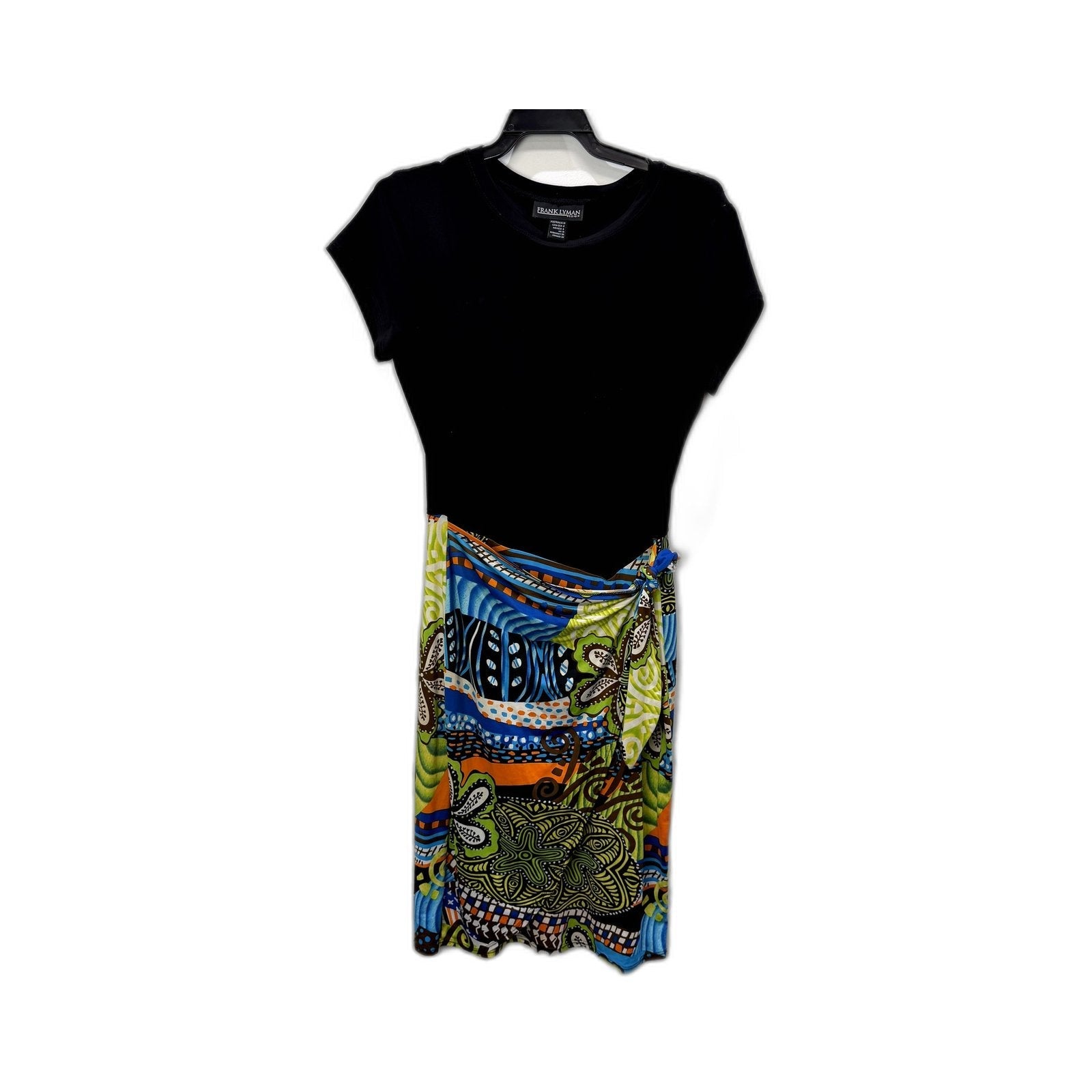 Frank Lyman Design Womens Printed T-Shirt Dress Polyester Multi Color Size 10