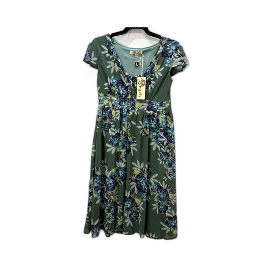 Argeh Womens Floral Print Dress - Casual Lightweight Sage Size L NEW