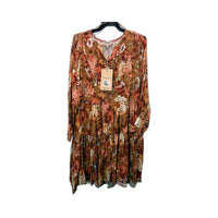 Zoe Moss Womens Floral Puff Sleeve Tiered Shirt Dress Size 8 NEW