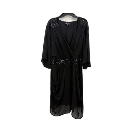 City Chic Womens Sequin Embellished Cocktail Dress in Black, Size M