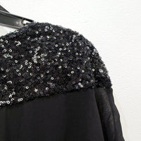 City Chic Womens Sequin Embellished Cocktail Dress in Black, Size M