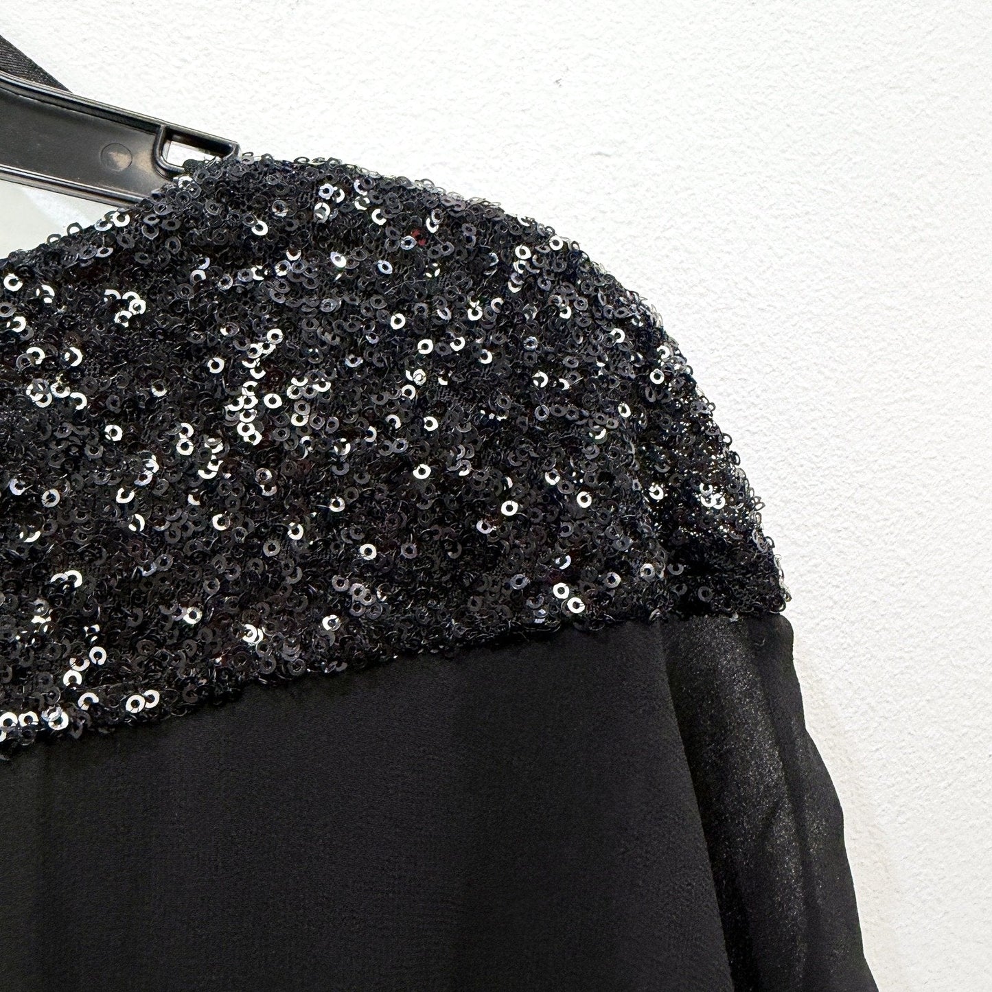 City Chic Womens Sequin Embellished Cocktail Dress in Black, Size M
