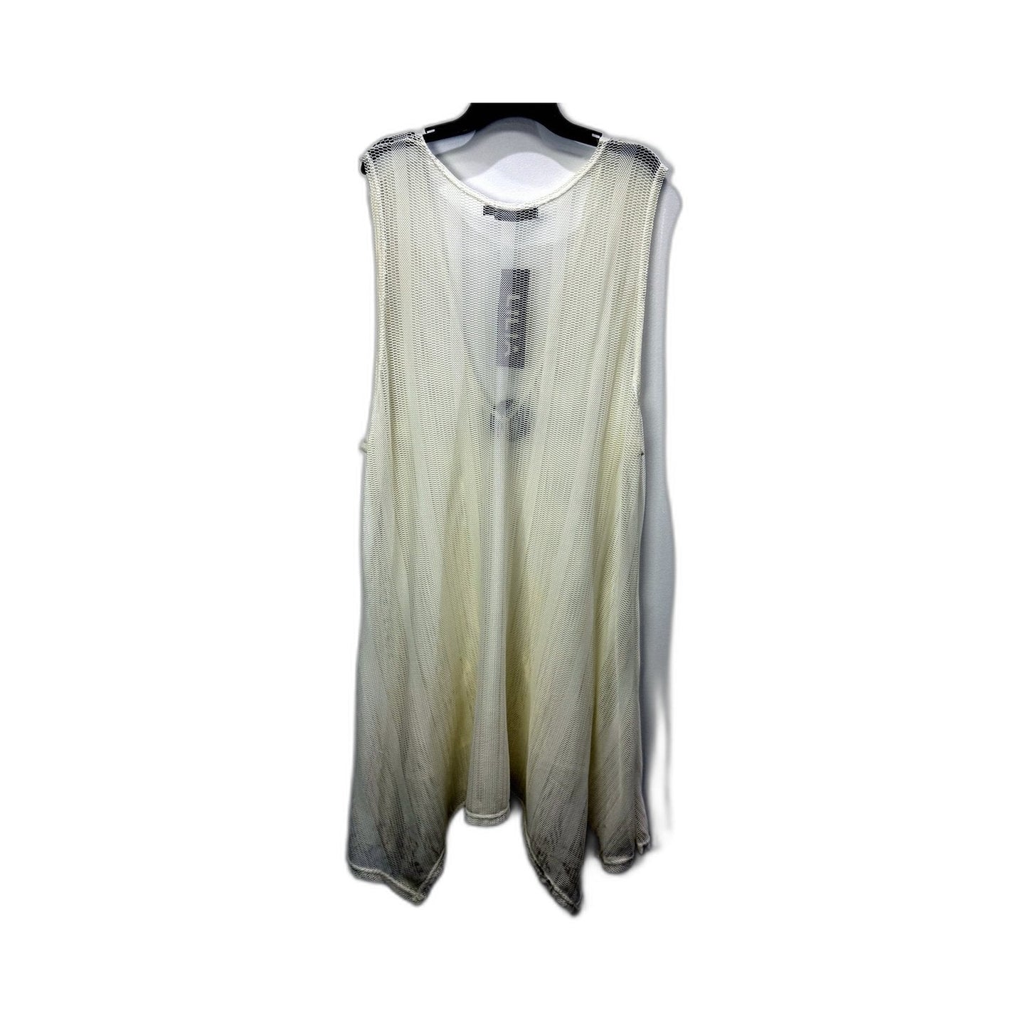 Lilla Womens Sleeveless Open Front Cardigan White Cotton Elastane Size 2XL NEW