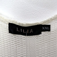 Lilla Womens Sleeveless Open Front Cardigan White Cotton Elastane Size 2XL NEW