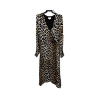 Witchers Womens Leopard Print Tie Waist Dress Viscose Polyester Size 14