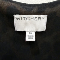 Witchers Womens Leopard Print Tie Waist Dress Viscose Polyester Size 14