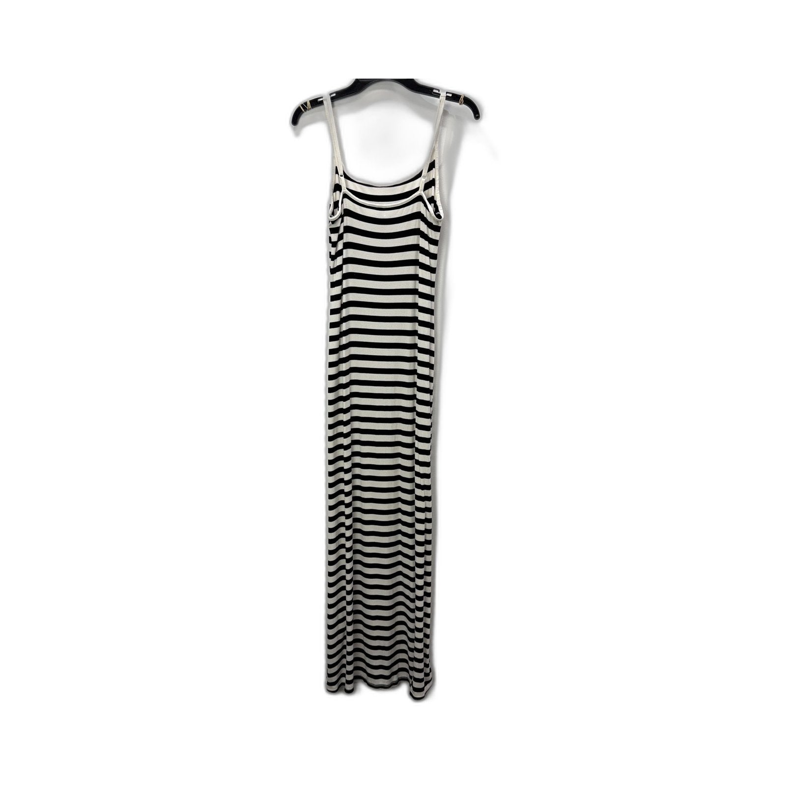 Divided Womens Striped Maxi Dress - Sleeveless Black and White, Size M