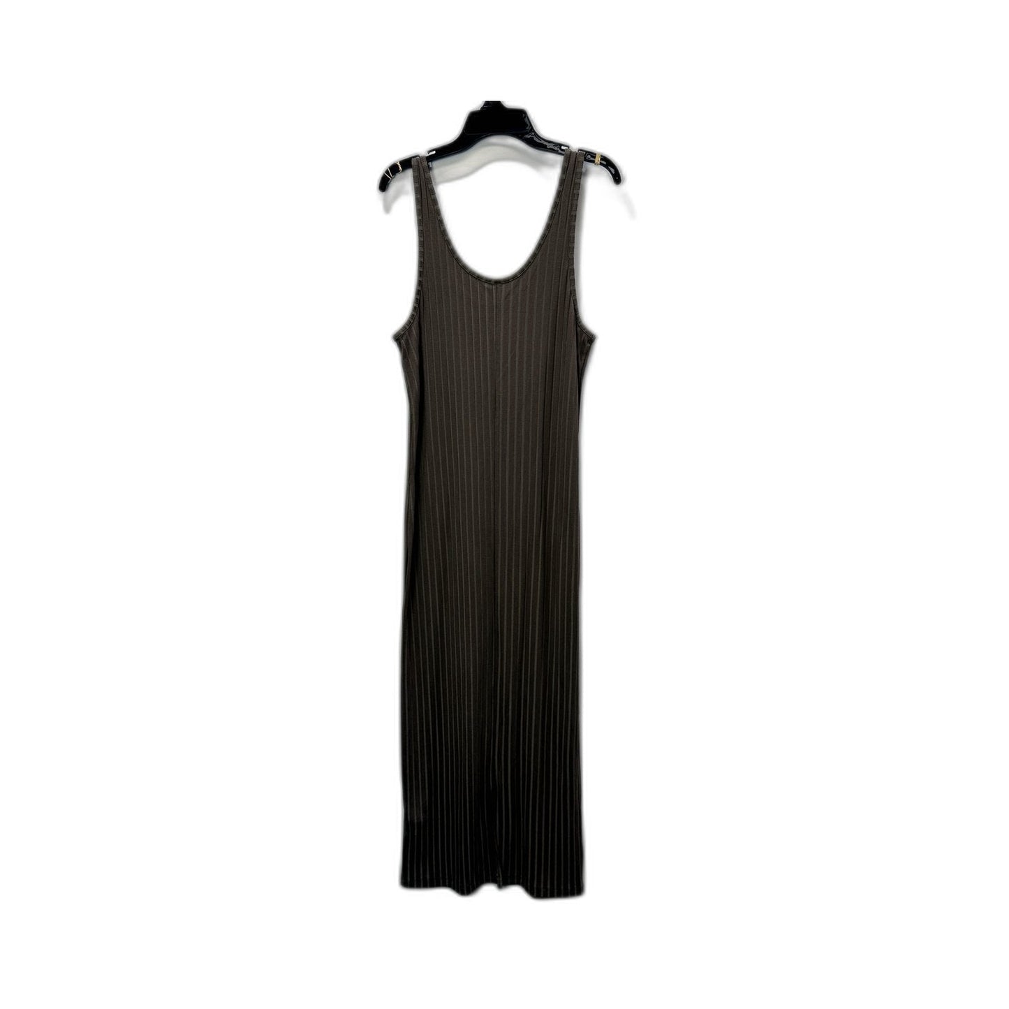 H&M Womens Ribbed Tank Midi Dress Sleeveless Knit Casual Brown Size M