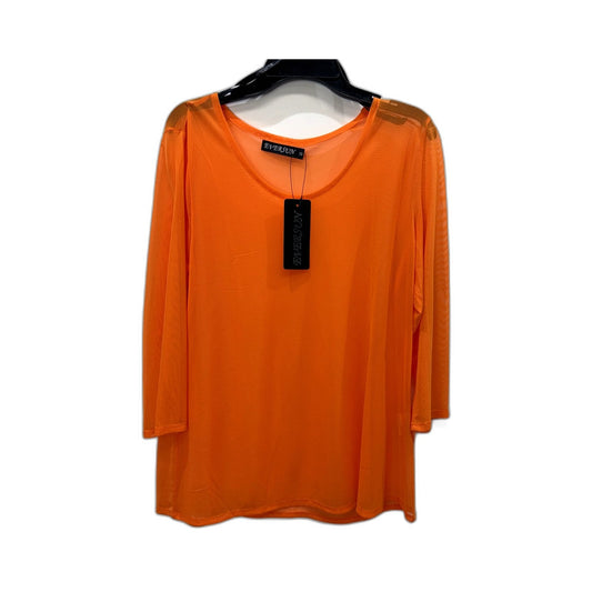 Eversun Womens Mesh Shear Shirt Pullover Sweatshirt in Orange Size 10 NEW