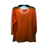 Eversun Womens Mesh Shear Shirt Pullover Sweatshirt in Orange Size 10 NEW