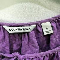 Country Road Womens Purple Peasant Blouse Size 16 - Relaxed Boho Style