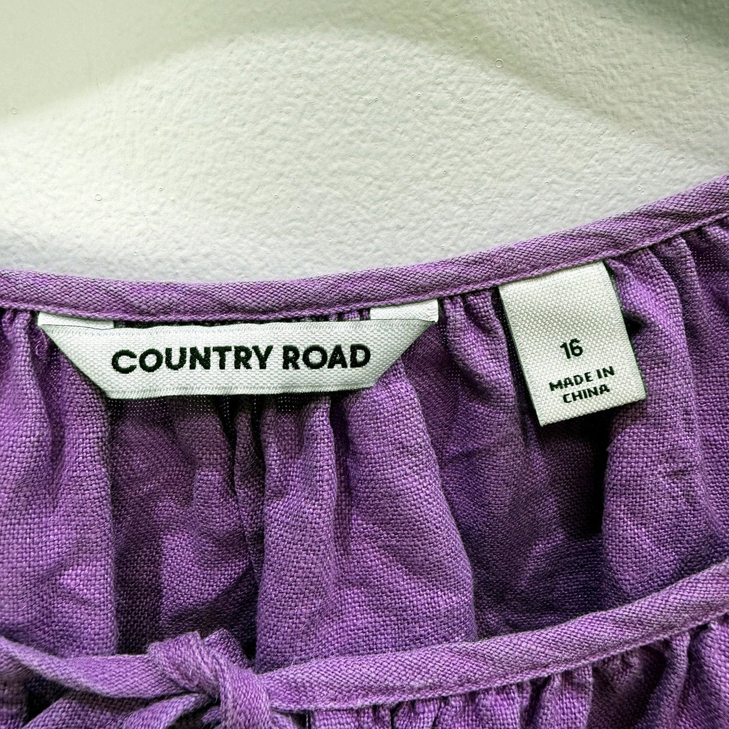Country Road Womens Purple Peasant Blouse Size 16 - Relaxed Boho Style
