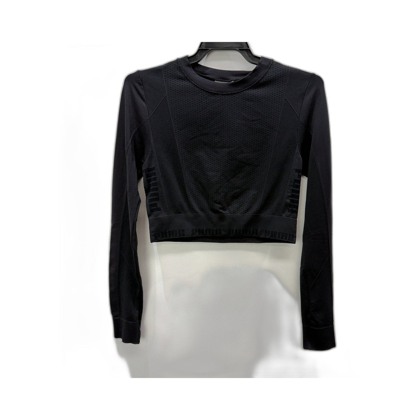 Puma Womens evoKNIT Seamless Long Sleeve Crop Top in Black, Size S NEW