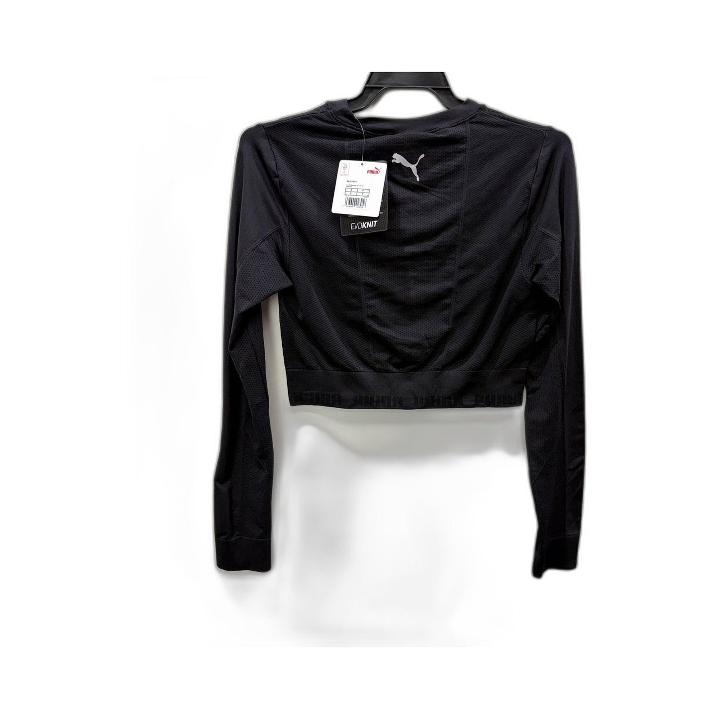 Puma Womens evoKNIT Seamless Long Sleeve Crop Top in Black, Size S NEW