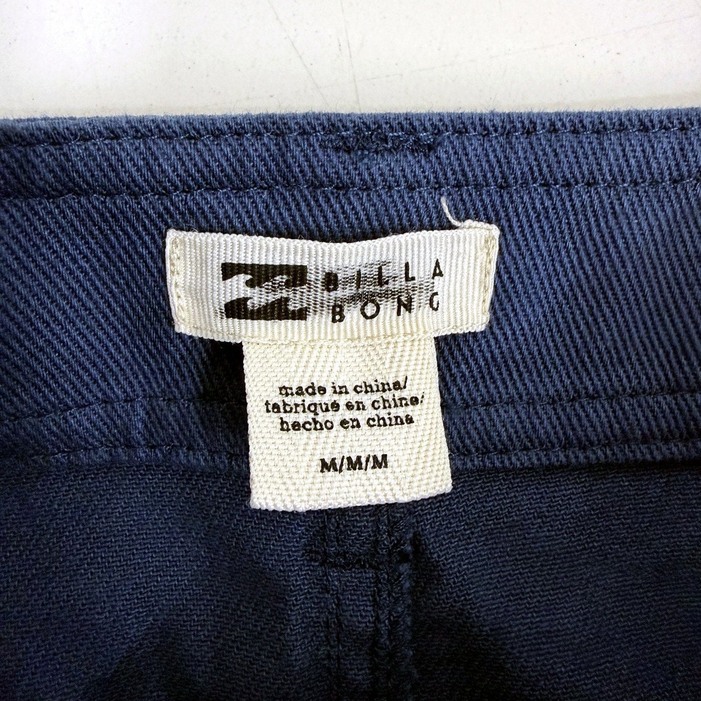 Billabong Womens Navy Blue Striped Cotton Denim Skirt, Size M