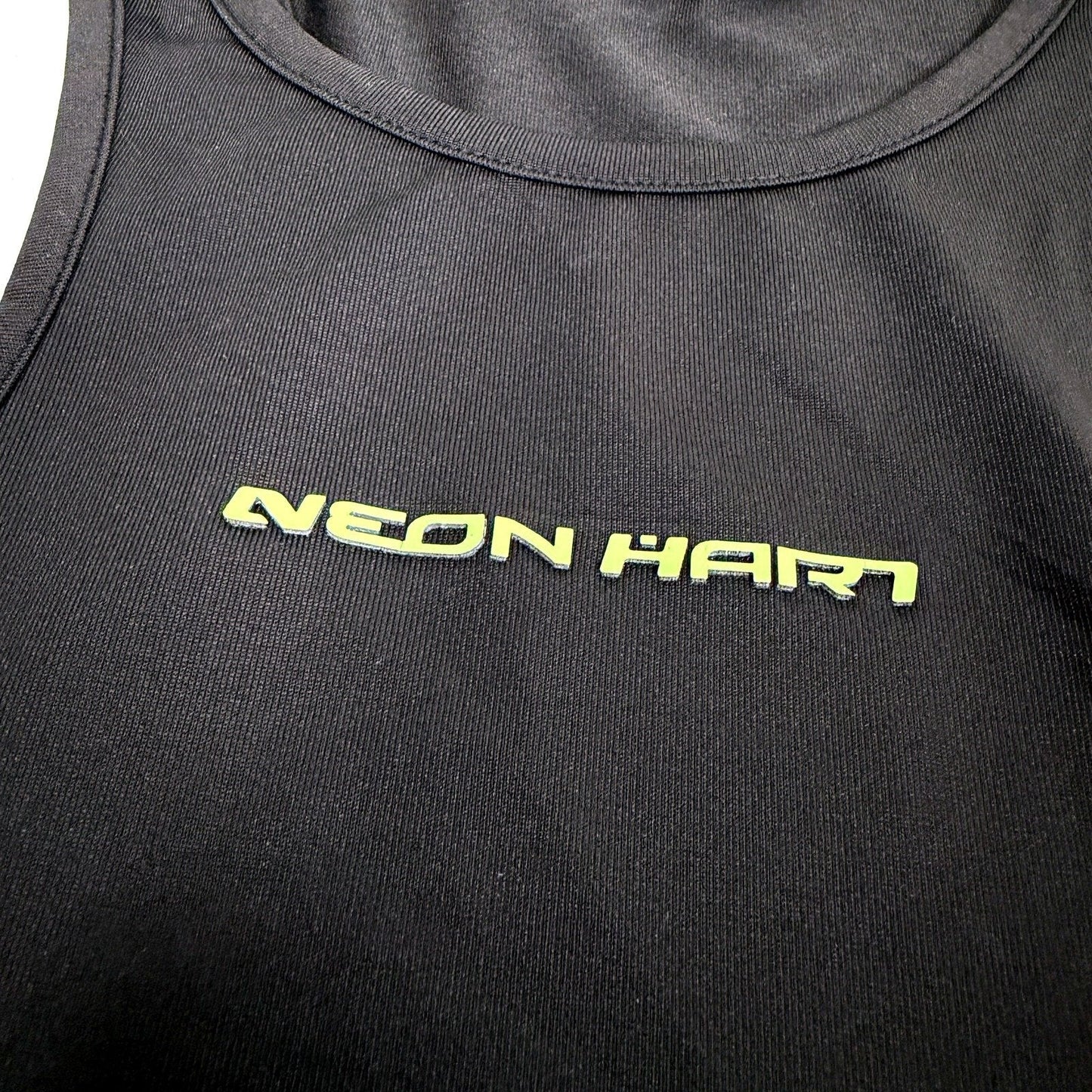 Neon Hart Womens Pullover Tank Top Black Lightweight Workout Gym Size Small NEW