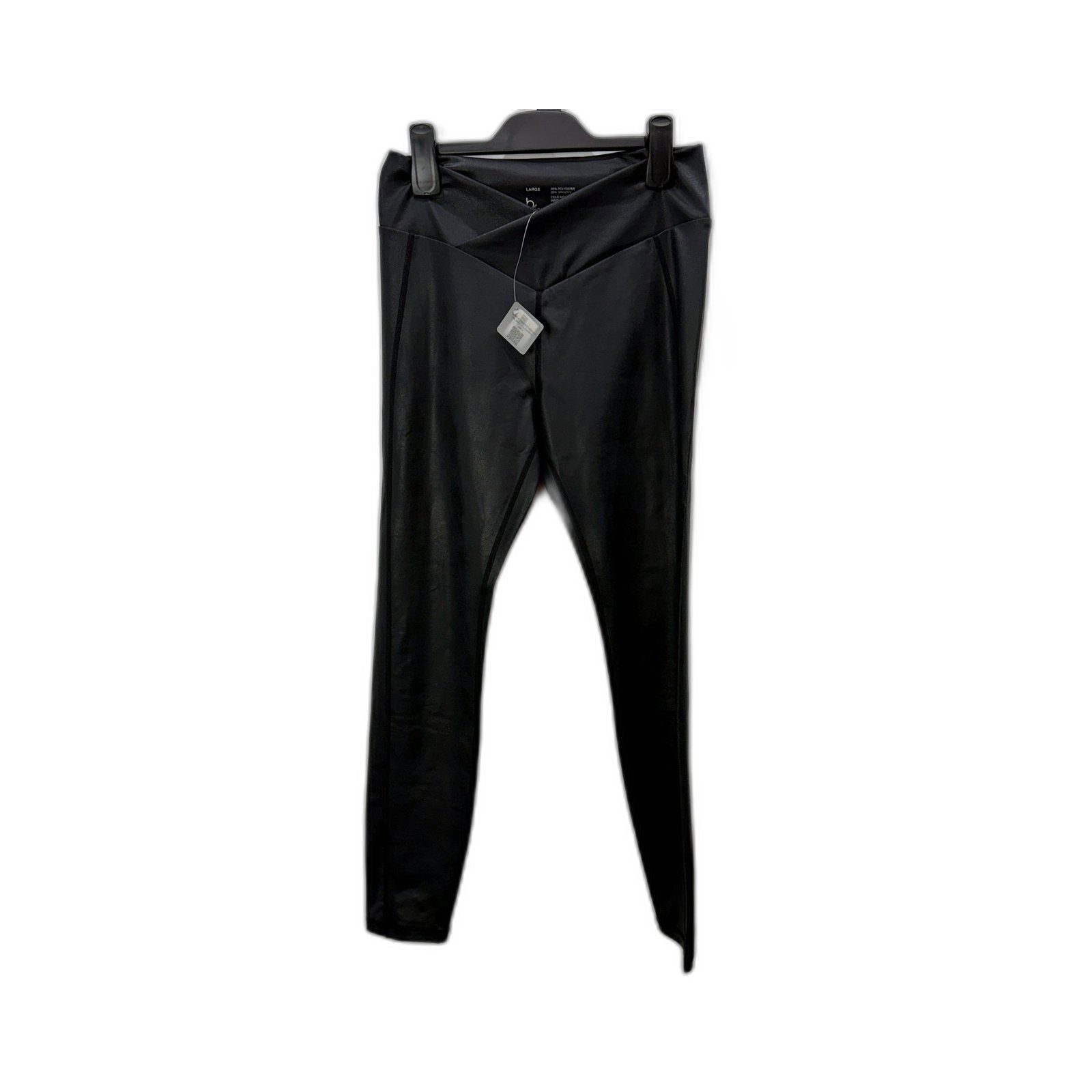 Bfree Womens Faux Leather Look Leggings Stretchy Spandex Athletic Black NEW