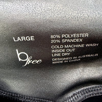 Bfree Womens Faux Leather Look Leggings Stretchy Spandex Athletic Black NEW