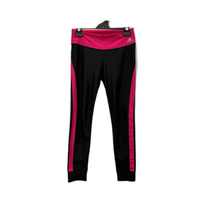 adidas Womens Colorblock Black Pink Athletic Workout Leggings XS NEW