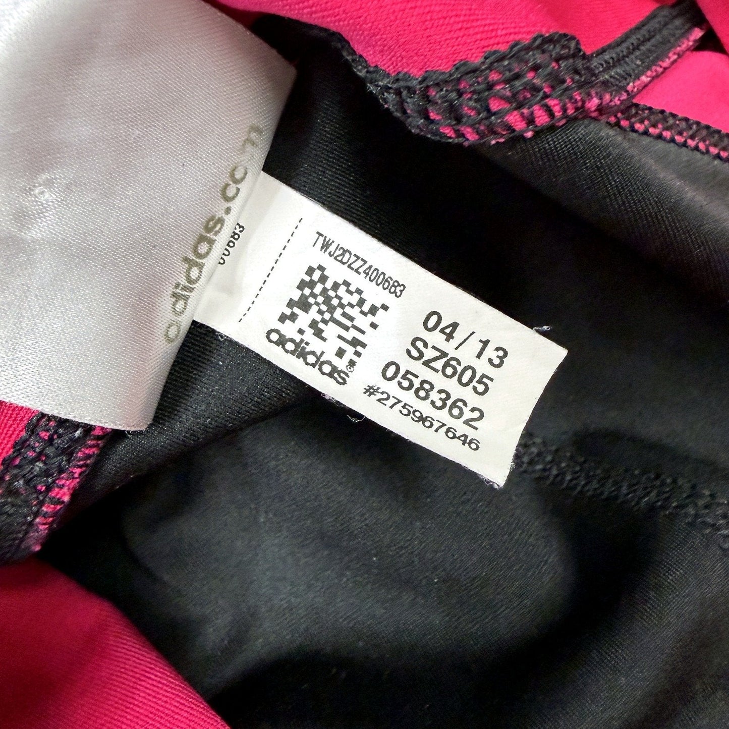 adidas Womens Colorblock Black Pink Athletic Workout Leggings XS NEW