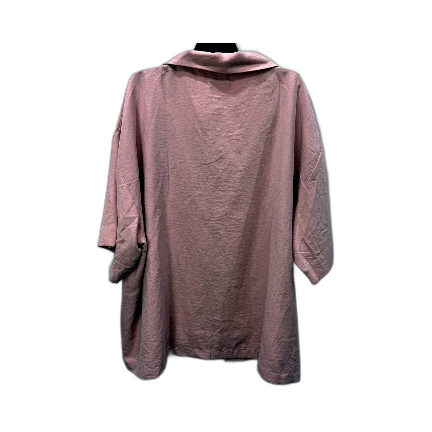 Fayt The Label Womens Junie Tie-Up Loose Fit Pink Pullover Shirt Size 22-24 NEW